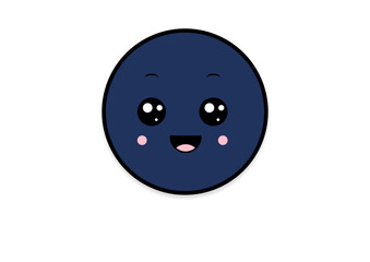 kawaii smiling 2d shape illustration anime