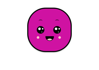 kawaii smiling 2d shape illustration anime