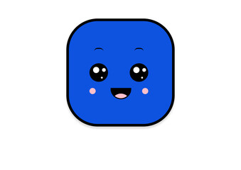 kawaii smiling 2d shape illustration anime