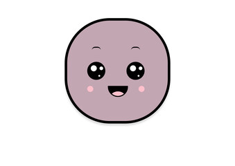 Fototapeta premium kawaii smiling 2d shape illustration anime