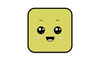 Fototapeta premium kawaii smiling 2d shape illustration anime