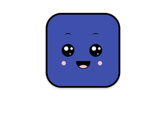 Fototapeta premium kawaii smiling 2d shape illustration anime