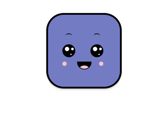 kawaii smiling 2d shape illustration anime