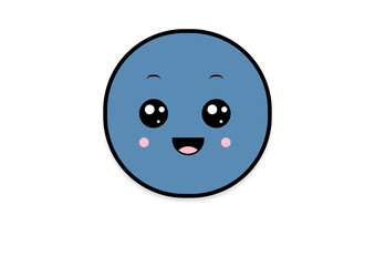 Fototapeta premium kawaii smiling 2d shape illustration anime