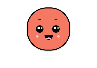 kawaii smiling 2d shape illustration anime