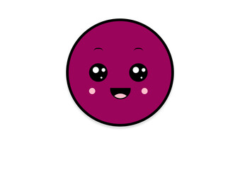 kawaii smiling 2d shape illustration anime