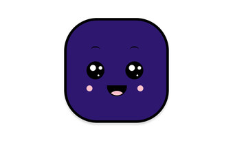 Fototapeta premium kawaii smiling 2d shape illustration anime