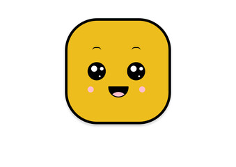 kawaii smiling 2d shape illustration anime