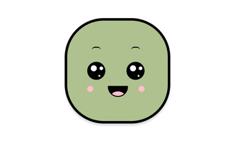 Fototapeta premium kawaii smiling 2d shape illustration anime