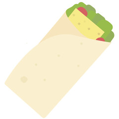 Burrito cheese kebab sausage roll illustration