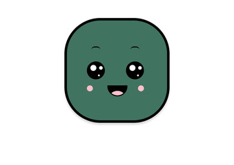 kawaii smiling 2d shape illustration anime