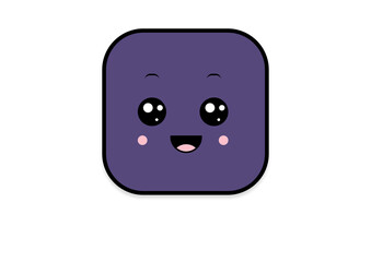 Fototapeta premium kawaii smiling 2d shape illustration anime