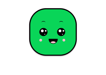 kawaii smiling 2d shape illustration anime