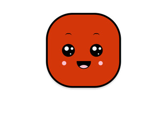 kawaii smiling 2d shape illustration anime