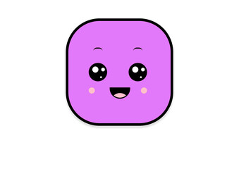 Fototapeta premium kawaii smiling 2d shape illustration anime