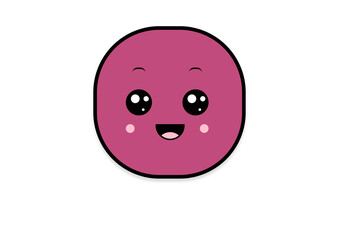 kawaii smiling 2d shape illustration anime