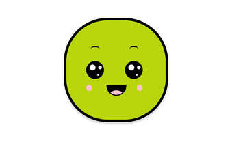 kawaii smiling 2d shape illustration anime