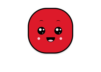 kawaii smiling 2d shape illustration anime