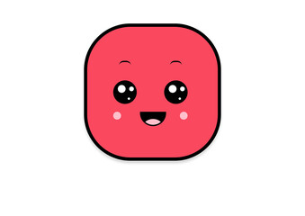 kawaii smiling 2d shape illustration anime