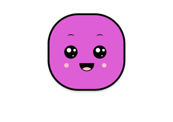 Fototapeta premium kawaii smiling 2d shape illustration anime