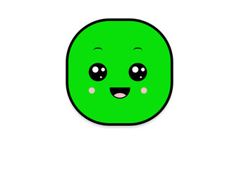 Fototapeta premium kawaii smiling 2d shape illustration anime