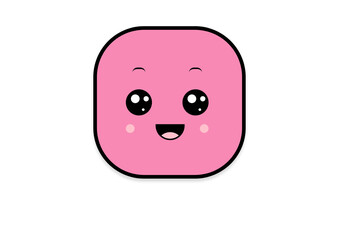 kawaii smiling 2d shape illustration anime