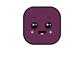 kawaii smiling 2d shape illustration anime