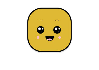 kawaii smiling 2d shape illustration anime