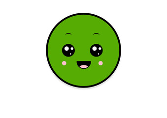 kawaii smiling 2d shape illustration anime