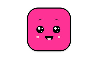 Fototapeta premium kawaii smiling 2d shape illustration anime