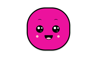 kawaii smiling 2d shape illustration anime