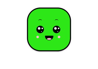 Fototapeta premium kawaii smiling 2d shape illustration anime