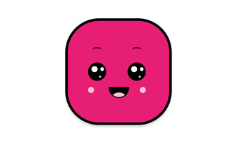 kawaii smiling 2d shape illustration anime