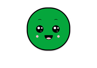 Fototapeta premium kawaii smiling 2d shape illustration anime