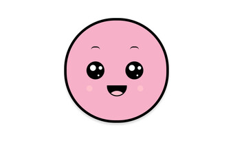 Fototapeta premium kawaii smiling 2d shape illustration anime