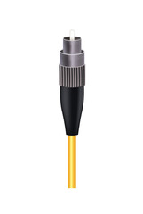 Fiber optic cable with FC connector. vector