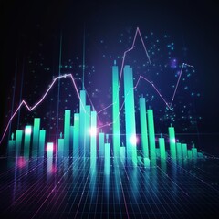 Naklejka premium Analysis of the stock market, company planning, strategy, and development concept. assessing business data, graphing growth charts, financial reports, and conducting market research. generative ai