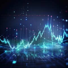 Stock market analysis, business planning, strategy and development concept. analyzing business data, graph growth chart, financial report, market research. generative ai