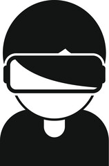 Kid vr headset icon simple vector. Virtual reality glasses. Digital video