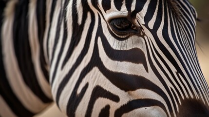 Close-up of a majestic Zebra's head