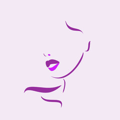 Beautiful stylish woman face logo.