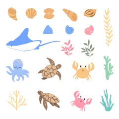 Stickers muraux Sous la mer Vector summertime set with summer