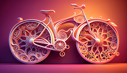 Fototapeta premium World bicycle day illustration. Generative AI. 
