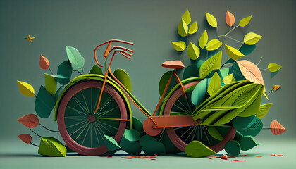 Fototapeta na wymiar World bicycle day illustration. Generative AI. 