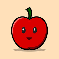 cute apple cartoon illustration. illustration for children's book.