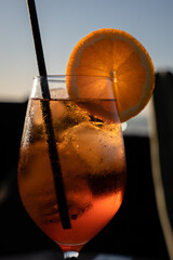 Aperol spritz cocktail close up
