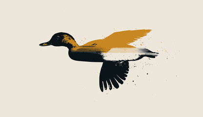 Flight of the Duck: Beautiful Bird Taking to the Skies