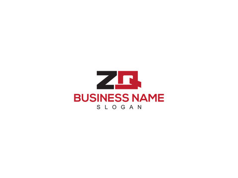Initial Z Q zq Logo Letter, Bold Letter zq Business Logo
