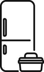 Home refrigerator repair icon outline vector. Service work. Work fridge