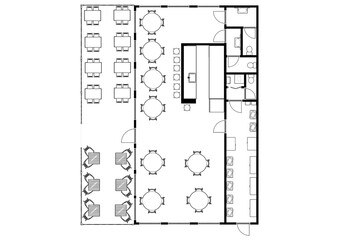 Blueprint plan Black and white house floor plans Floorplan 2D drawing  Home plan.